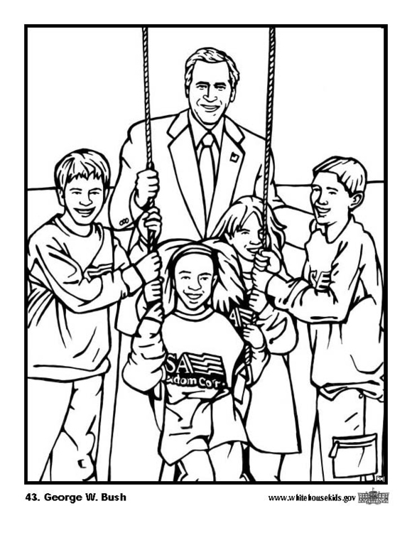 580x750 Coloring Page 43 George W. Bush