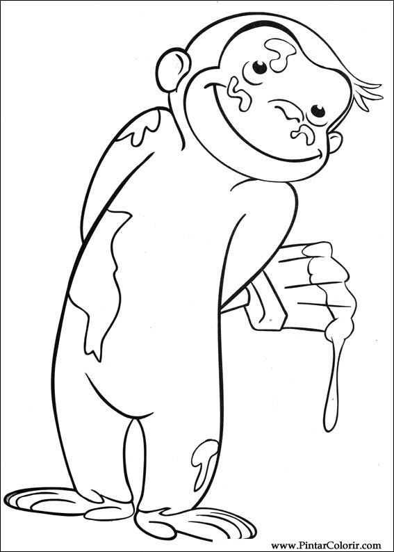 567x794 Drawings To Paint Amp Colour Curious George