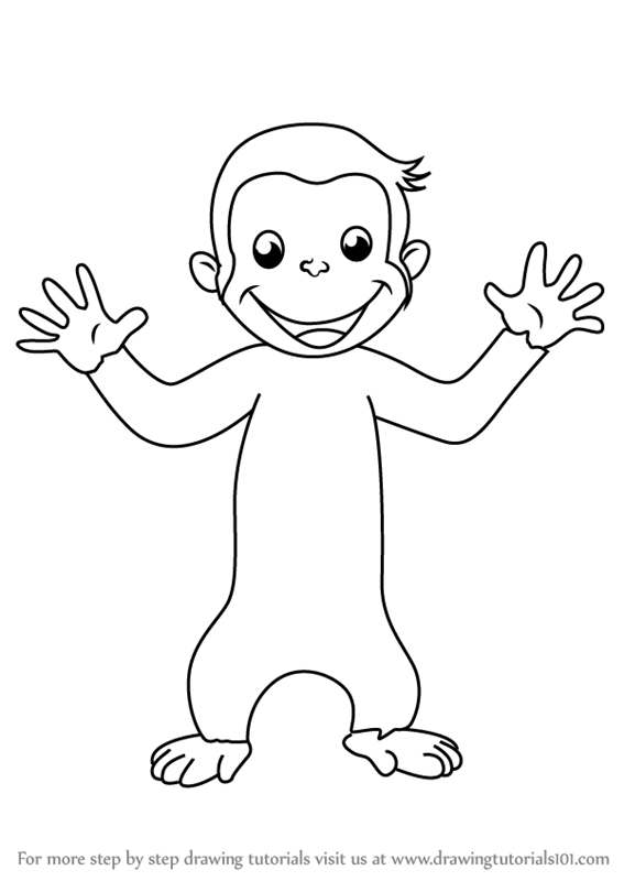 567x800 Learn How To Draw Curious George For Kids (Curious George) Step By