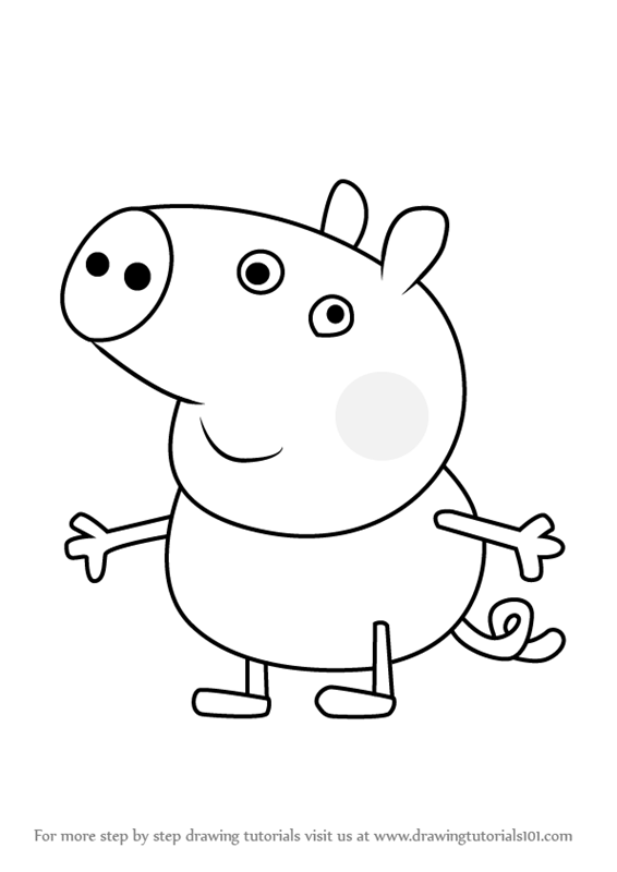566x800 Learn How To Draw George Pig From Peppa Pig (Peppa Pig) Step By