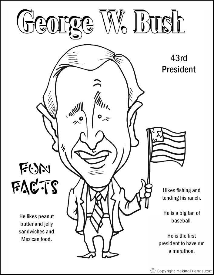 706x906 George W Bush Coloring Page Coloring Pages