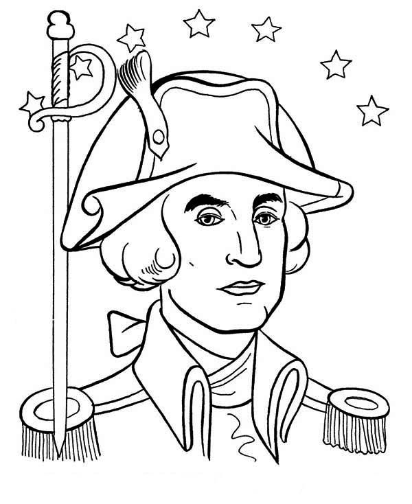 600x734 George Washington Coloring Pages