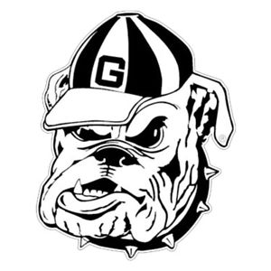 300x300 Georgia Bulldogs White Outline Mascot Decal Ebay