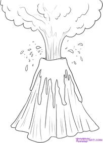 204x282 Volcano Drawing Coloring How To Draw Volcano