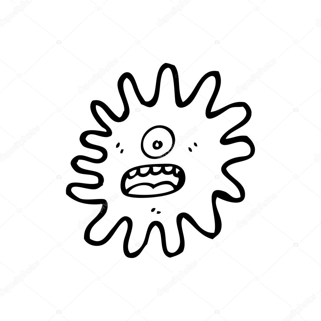 1024x1024 Scared Germ Cartoon Stock Vector Lineartestpilot