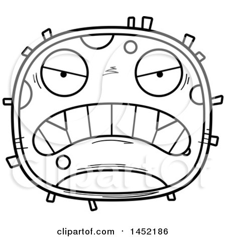 450x470 Clipart Graphic Of A Cartoon Black And White Lineart Mad Germ