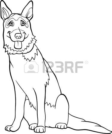 375x450 German Shepherd Clipart Drawn