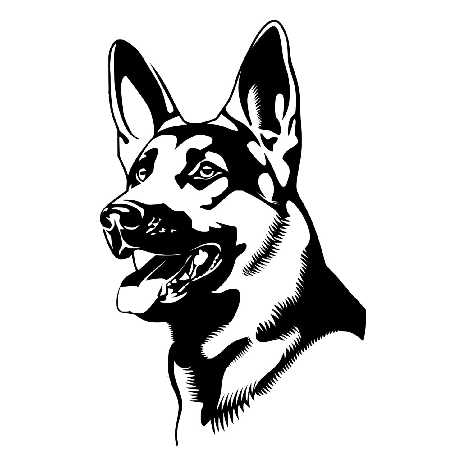 1500x1500 German Shepherd Face Die Cut Decal Car Window Wall Bumper