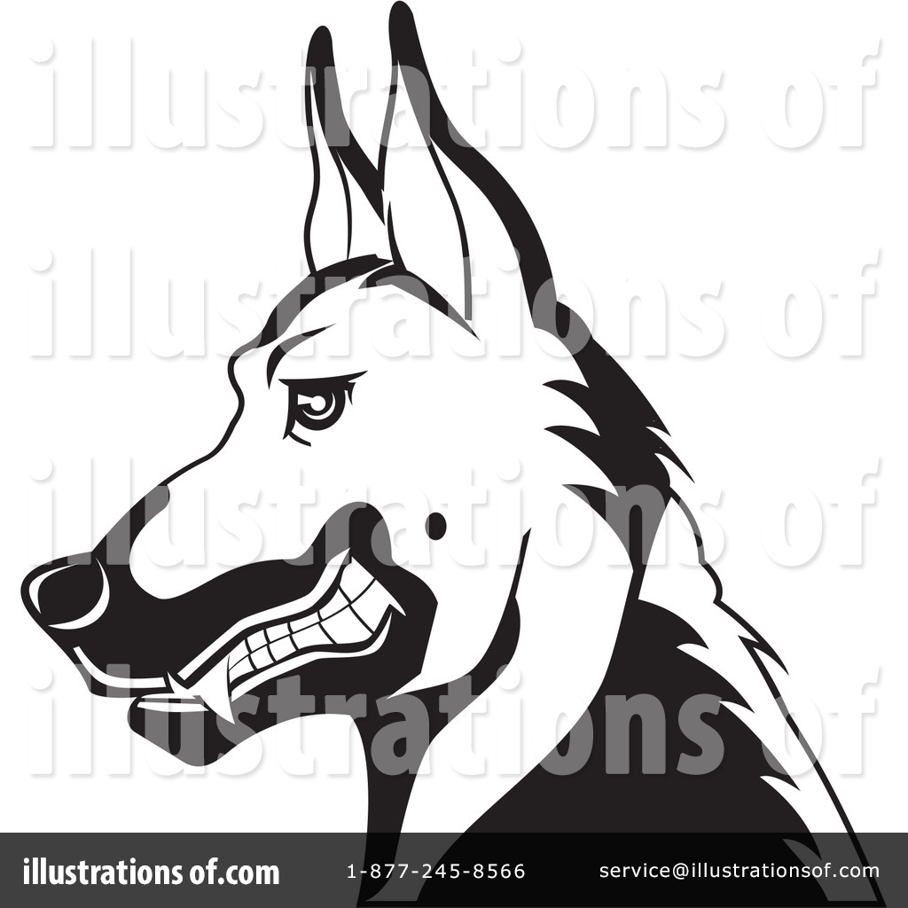 1024x1024 German Shepherd Clipart Drawn