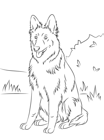 358x480 German Shepherd Sitting Coloring Page Free Printable Coloring Pages
