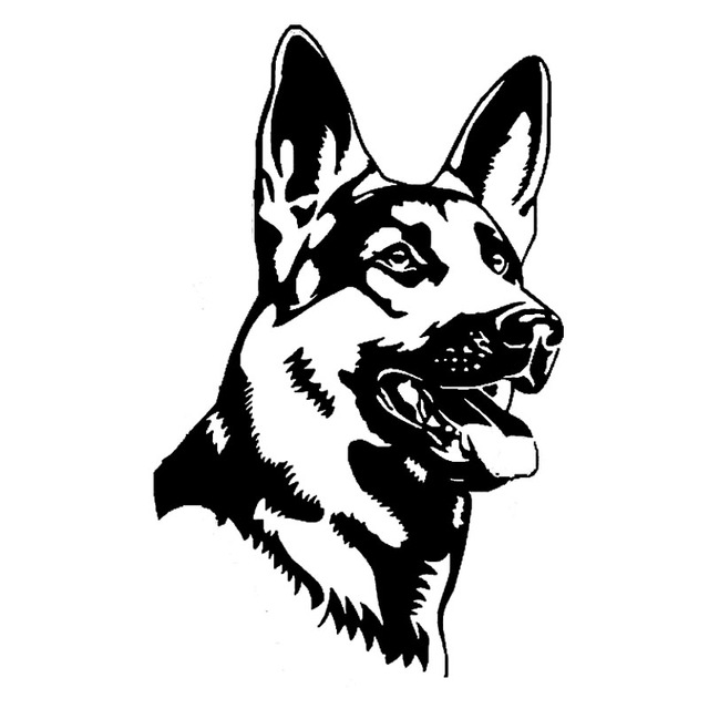 640x640 Motorcycle Sticker German Shepherd Alsation Dog Car Stickers