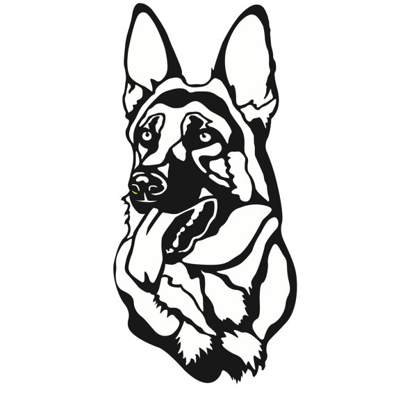 570x570 Dxf File Of A German Shepherd For Use With A Cmc Machine