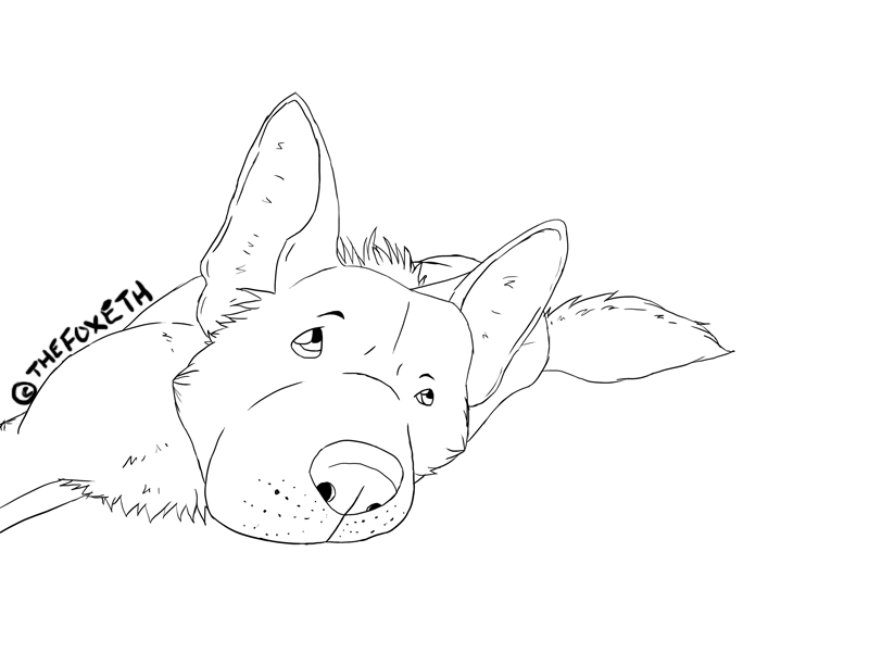 800x600 German Shepherd Lineart By Olliedawg
