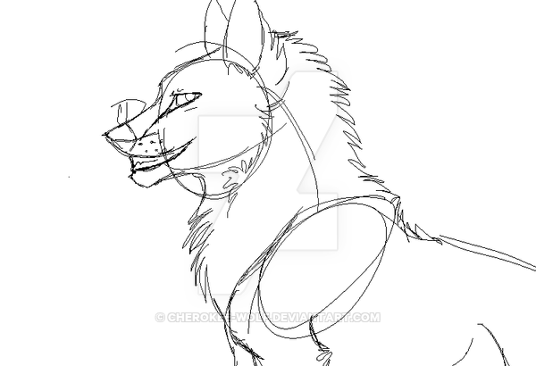 600x410 German Shepherd Sketch By Cherokee Wolf