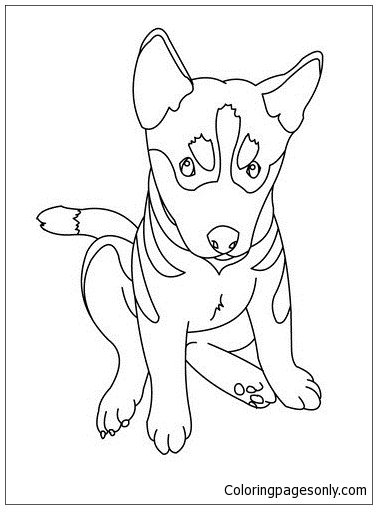 377x509 German Shepherd Puppy Coloring Page