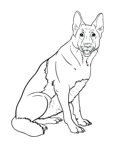 392x507 Great German Shepherd Coloring Pages Online Page Pencil And