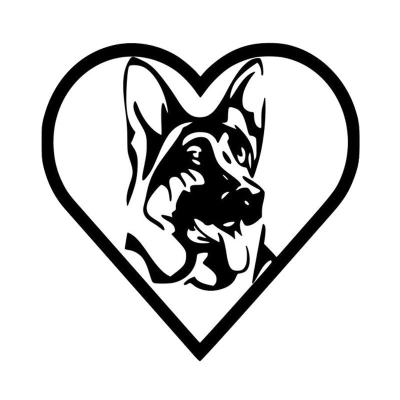 800x800 Heart German Shepherd Car Sticker The Top Dog Deals