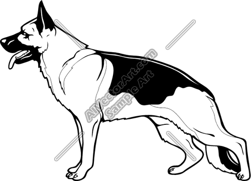 500x361 Germanshepherd1nc2bw Clipart And Vectorart Animals