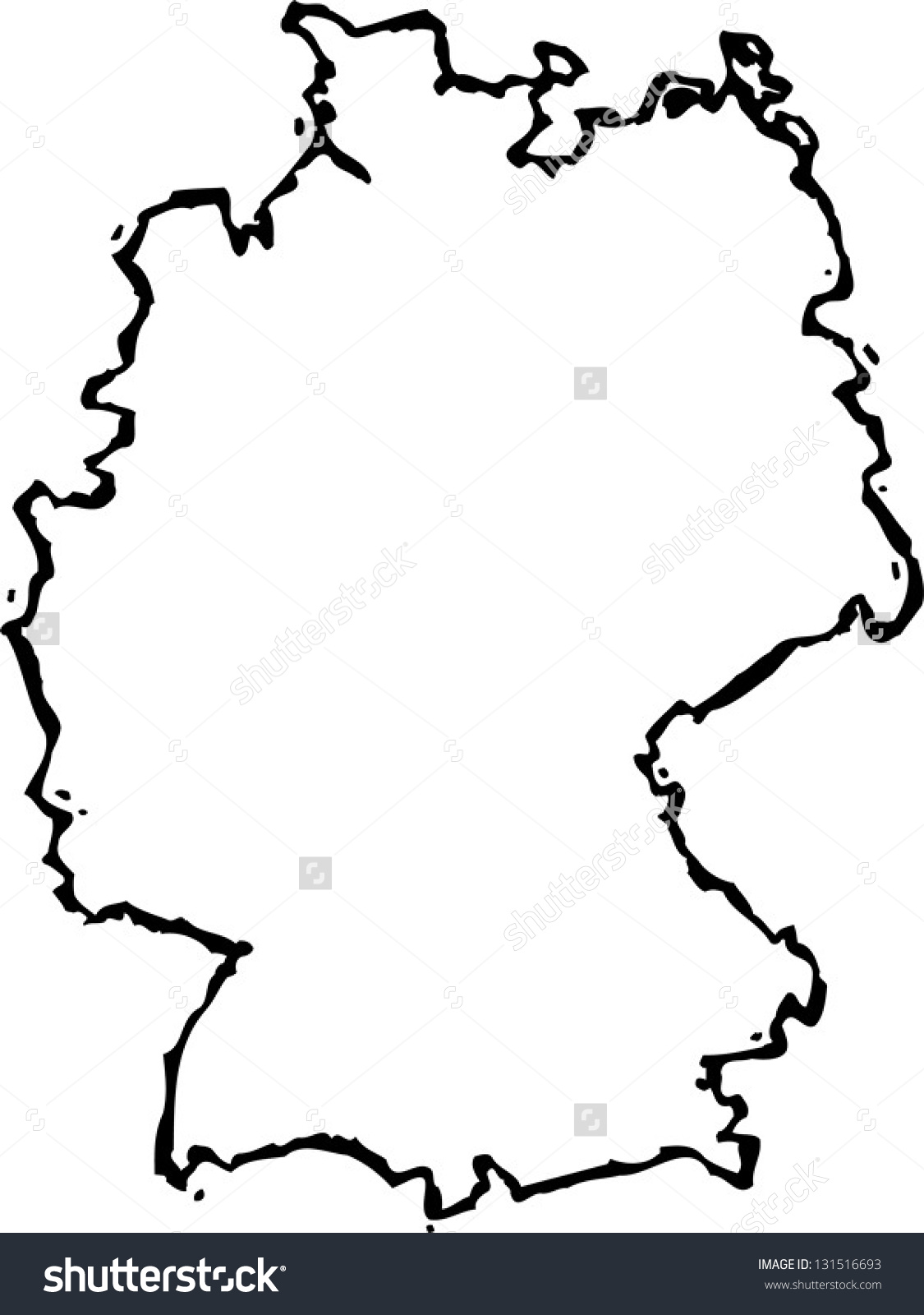 1125x1600 Black And White Map Of Germany Major Tourist Attractions Maps