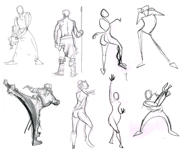 600x500 Examples Of Gesture Drawings In Both Pen And Pencil