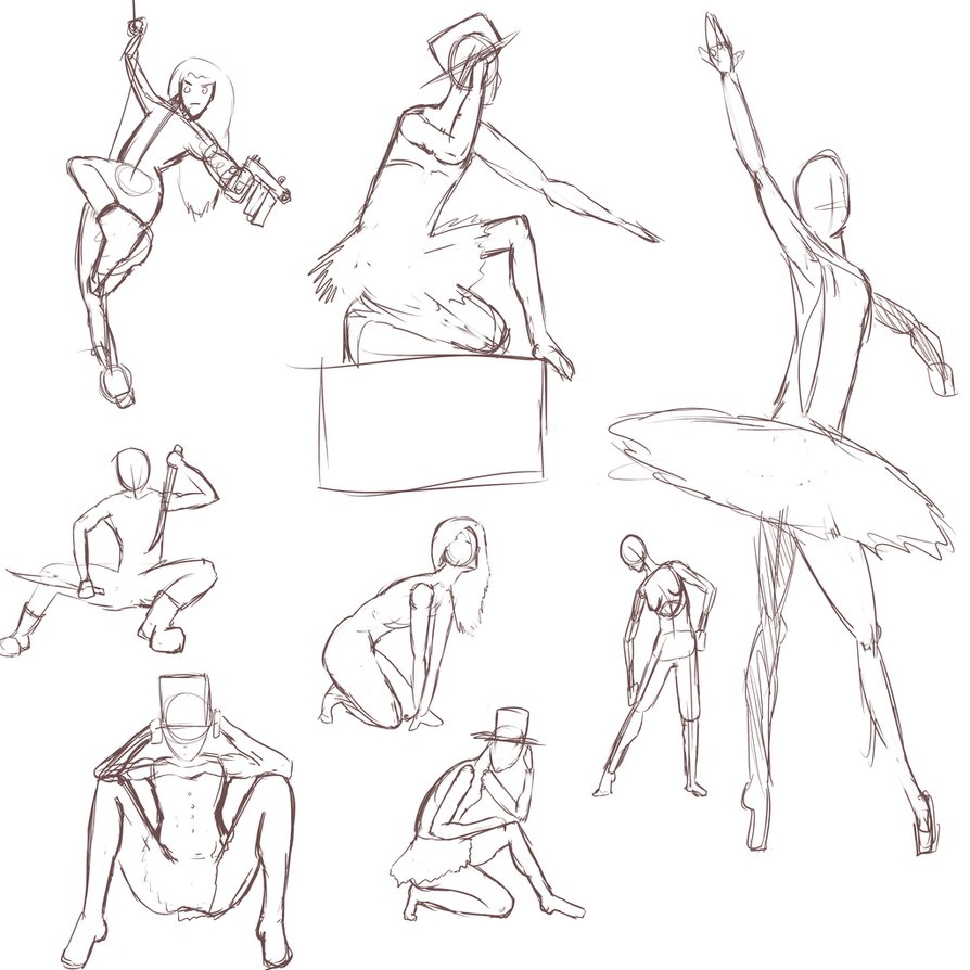 894x894 Gesture Drawing Practice 5 Min Ea By Little Yuri Kun