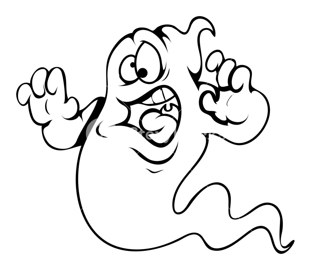 1000x865 Frightened Ghost Cartoon