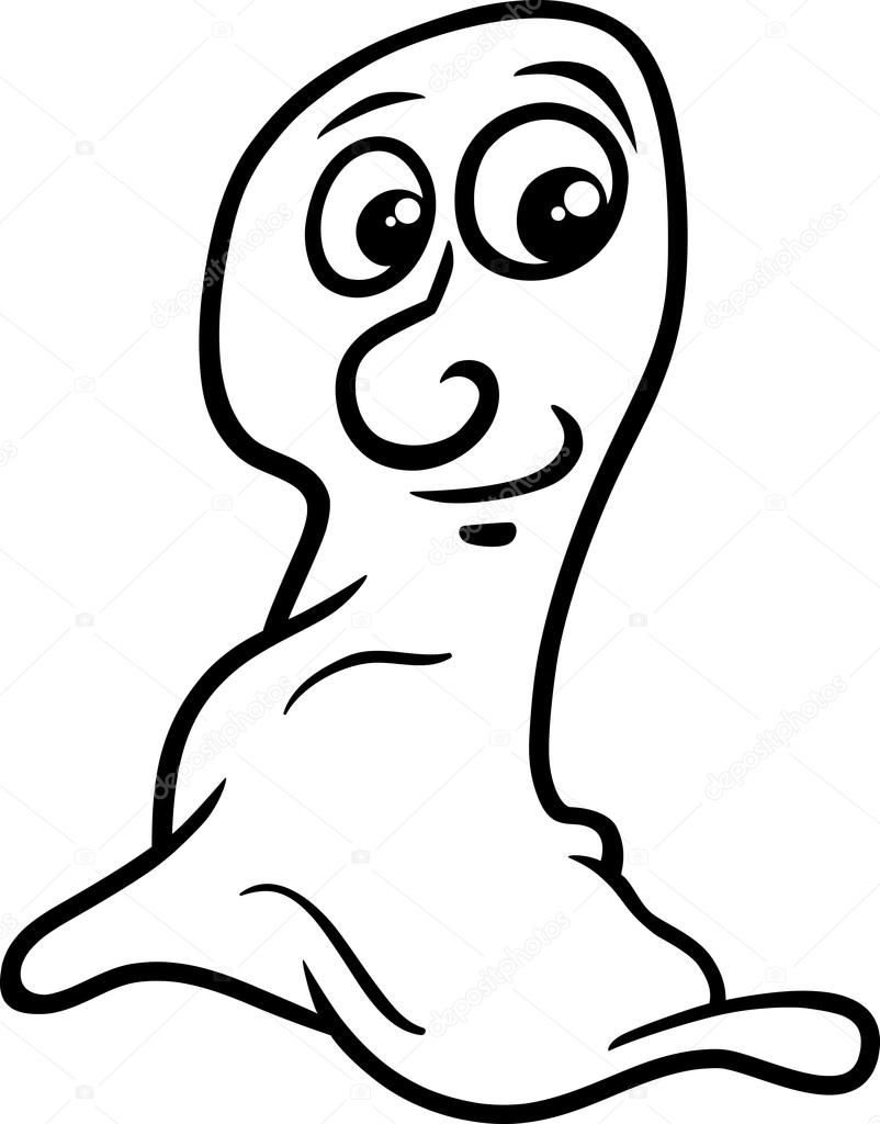 802x1024 Ghost Cartoon Coloring Page Stock Vector Izakowski
