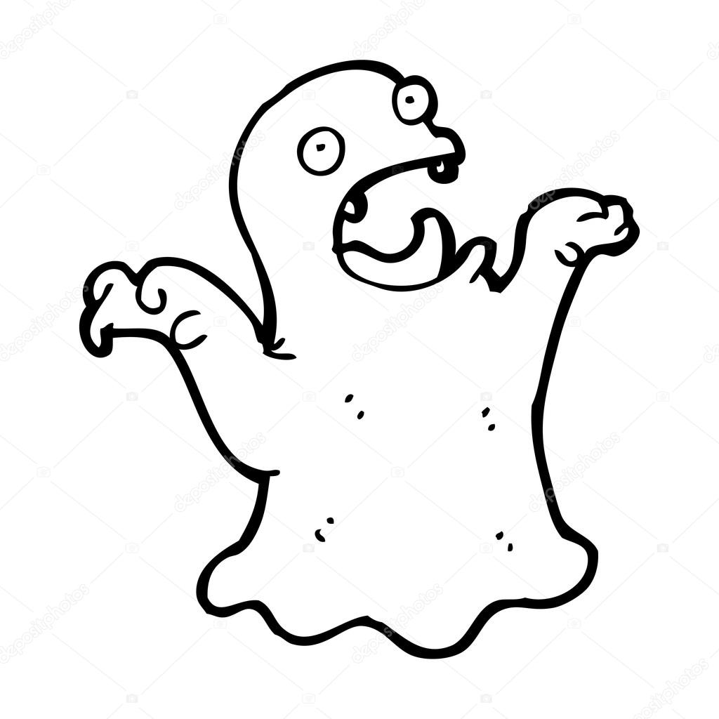 1024x1024 Cartoon Scary Ghost Stock Vector Lineartestpilot