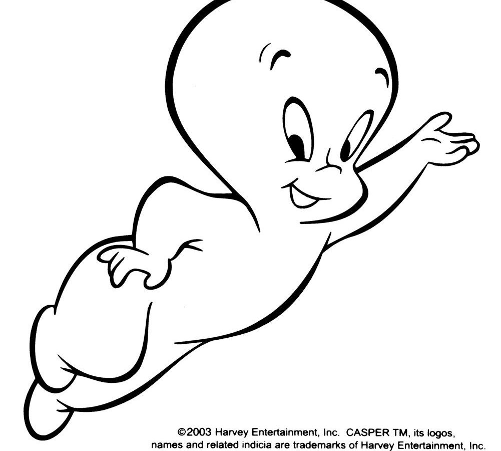 1001x900 Casper Ghost Coloring Pages For Kids Printable And Free Cartoons