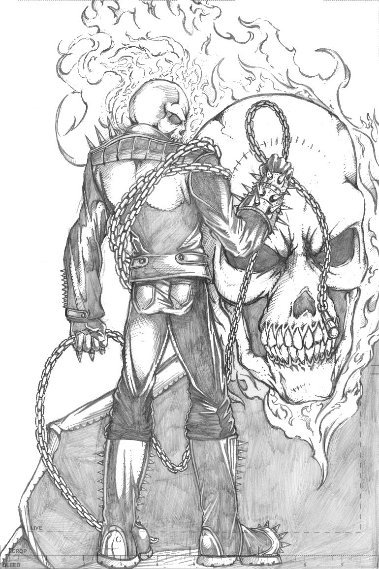 770x1156 Ghost Rider Pencil Sketch