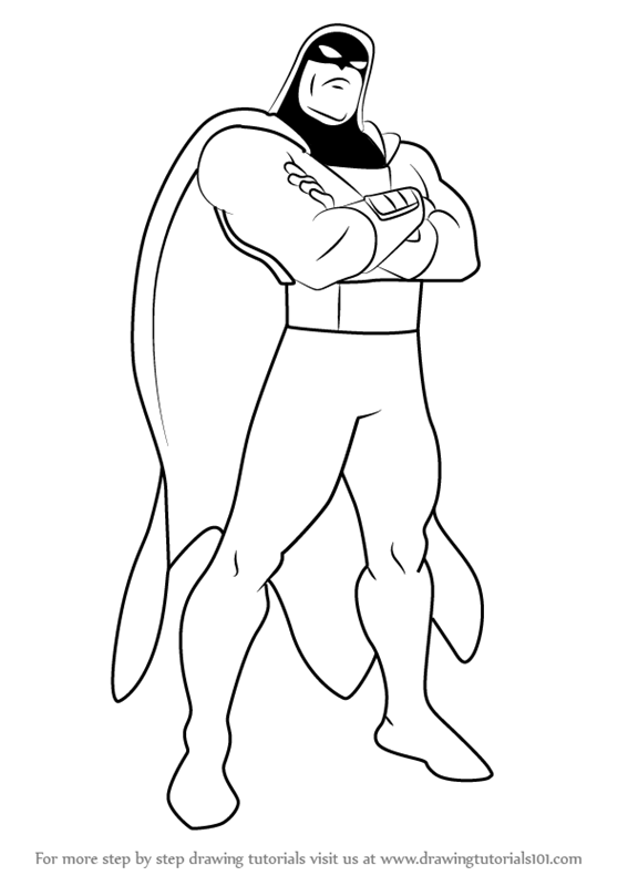 567x800 Learn How To Draw Space Ghost (Space Ghost) Step By Step Drawing