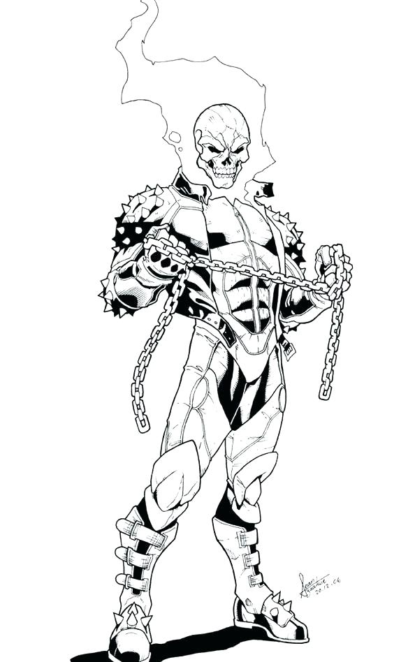 584x948 Ghost Rider Coloring Page
