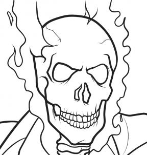 288x302 Ghost Rider Face Drawing