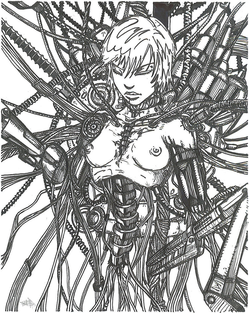 796x1003 Ghost In The Shell Major Ink By Donthedragon2009