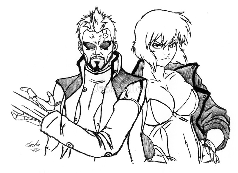 800x582 Deus Ex Ghost In The Shell Posters By Jaskaallen Redbubble