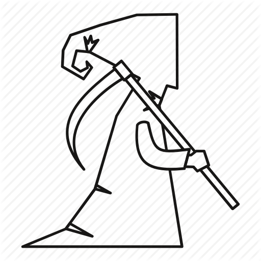 512x512 Dead, Death, Ghost, Line, Outline, Scythe, Spooky Icon Icon