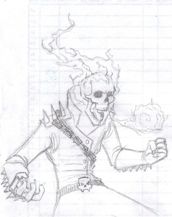 600x756 Ghost Rider Sketch By Kelden17