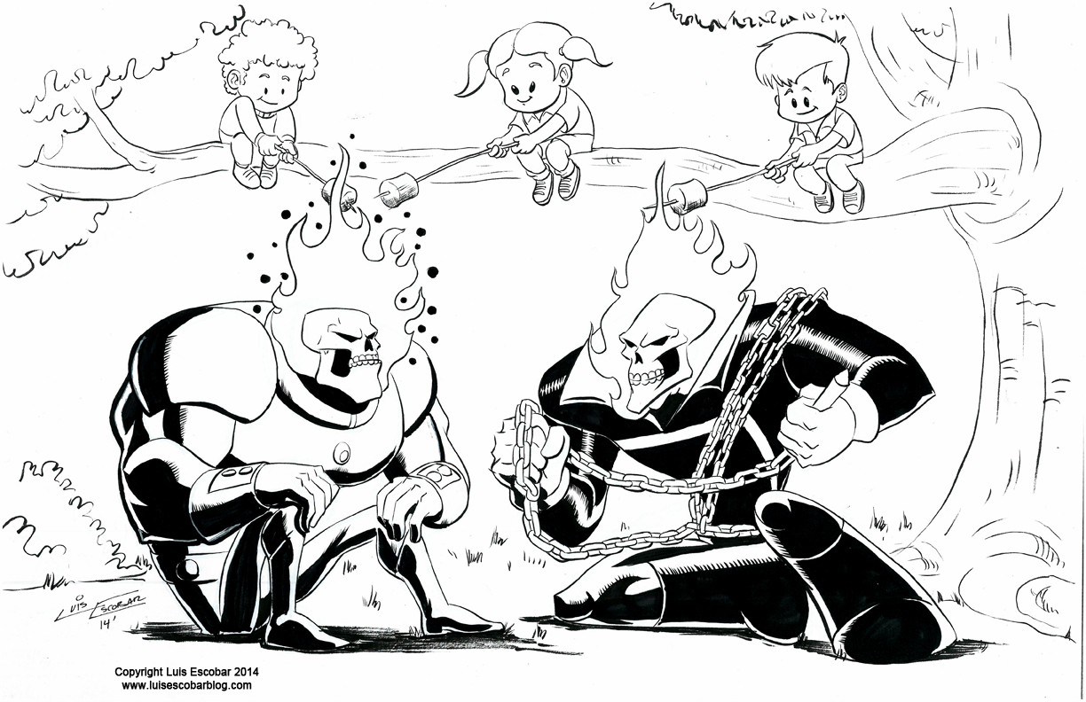 1224x792 Atomic Skull Versus Ghost Rider Drawing My Drawings