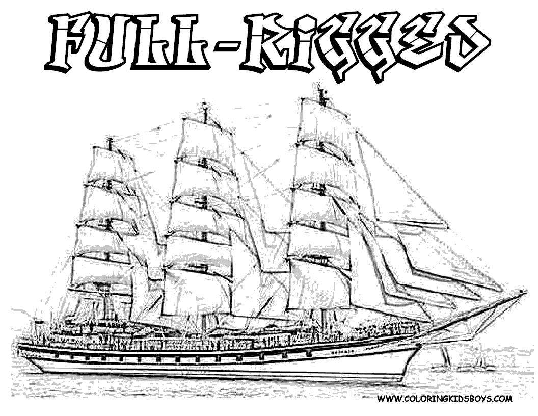 1056x816 Ship Coloring Pages
