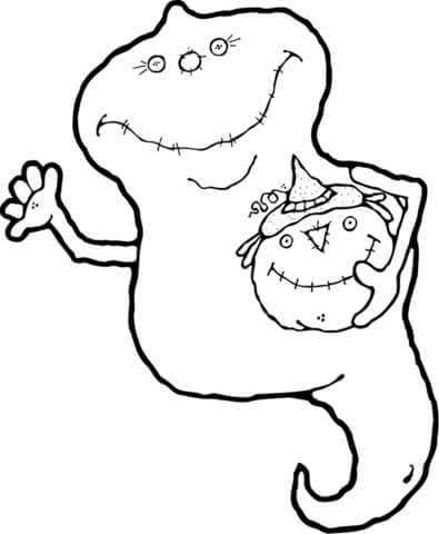 395x480 Halloween Pumpkin Ghost Coloring Page Free Printable Coloring Pages