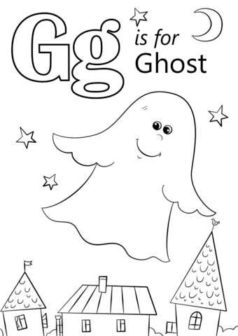 340x480 Letter G Is For Ghost Coloring Page Free Printable Coloring Pages