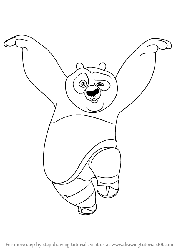 598x844 Learn How To Draw Po Giant Panda From Kung Fu Panda (Kung Fu Panda