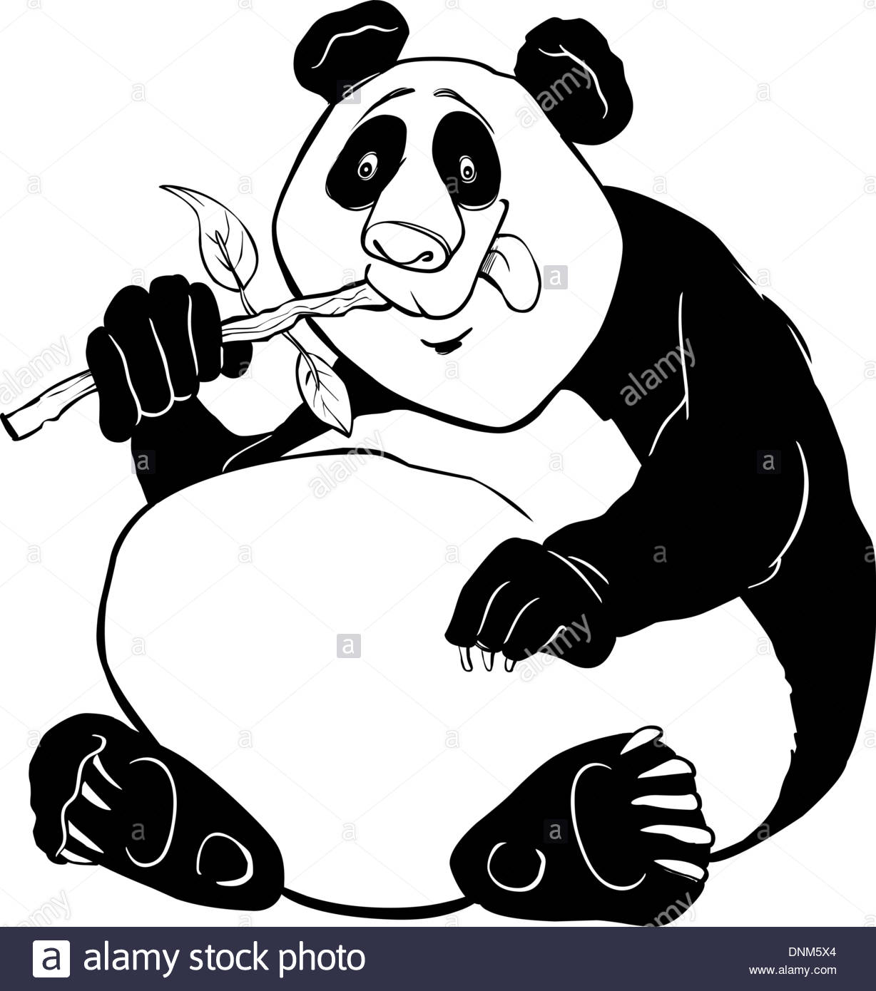 1228x1390 Cartoon Illustration Of Funny Giant Panda Bear Coloring Page Stock