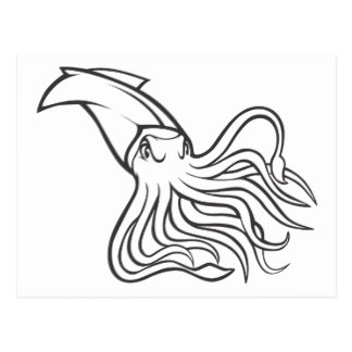 324x324 Cartoon Giant Squid Postcards Zazzle