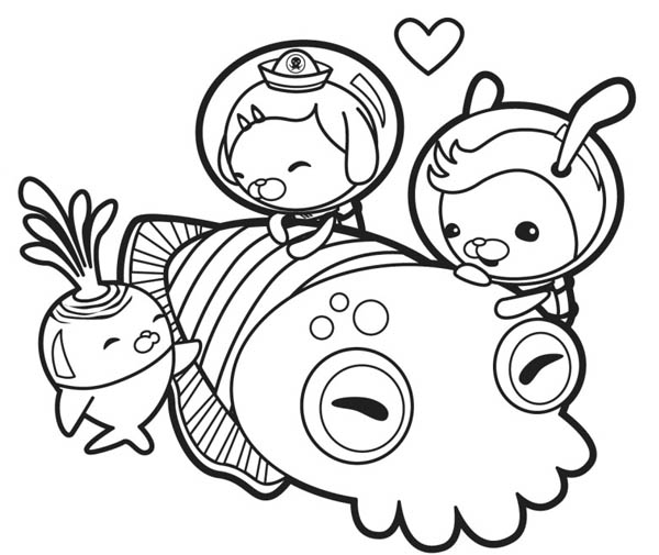 600x505 The Octonauts Meet Giant Squid Coloring Page