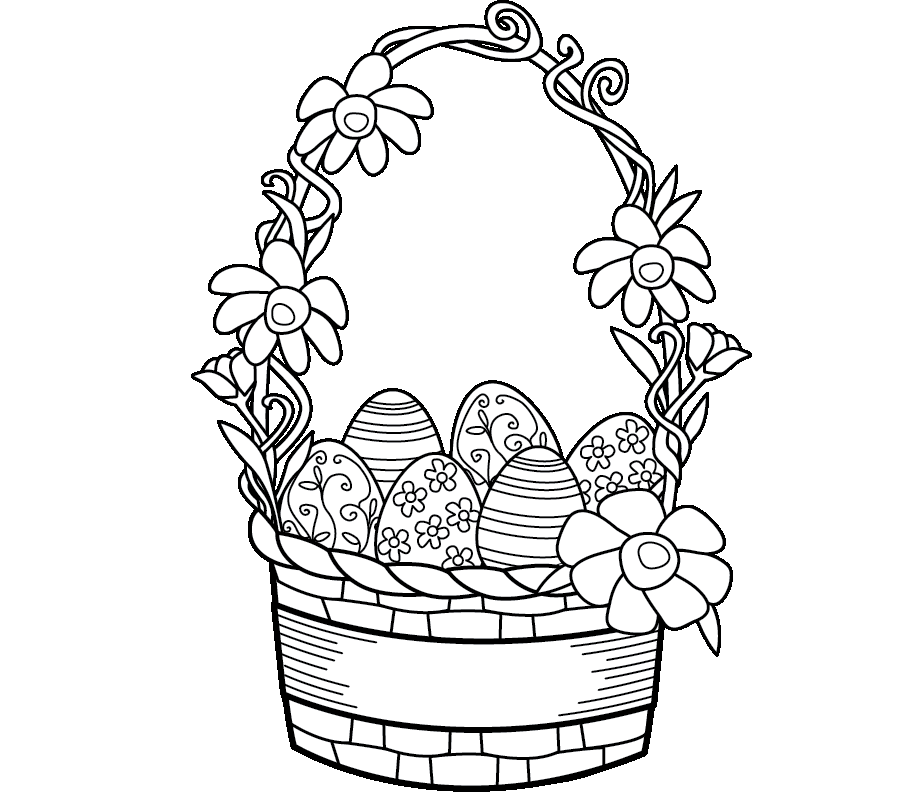 905x798 Colour Drawing Free Wallpaper Easter Basket Coloring Drawing Free