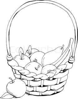 251x320 Fruit Basket On The Lawn Stock Vector Colourbox