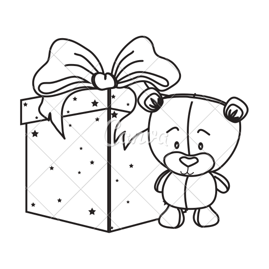 550x550 Gift Box And Teddy Bear Icon