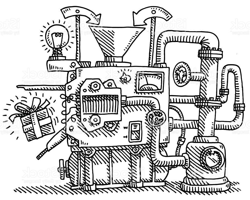 1024x819 Best Machine Funnel Lightbulb Gift Box Drawing Vector