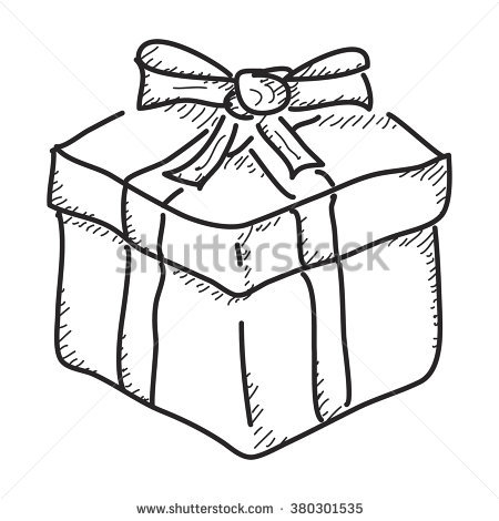 450x470 Drawn Gift Black And White
